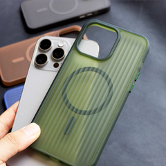 Corrugated Magnetic Phone Case – Convex Grating Protective Cover with MagSafe Compatibility