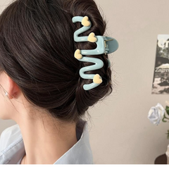 Heart-Shaped Hair Claw Clip - Elegant Large Shark Clip for Updos