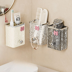 Wall-Mounted Bathroom Organizer - Comb, Toothpaste & Razor Storage