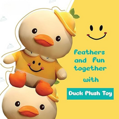 Cute Yellow Duck Plush Toy with Hat – Soft Stuffed Animal