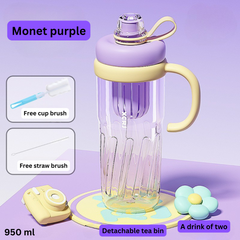 Large Capacity Straw Cup – High Temperature Resistant Plastic Tumbler with Lid and Straw – Aesthetic Teapot-Style Water Cup