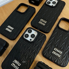 Niche Trend Leather Phone Case – Minimalist Full Protection Anti-Fall Cover for Women