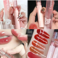 PINKBEAR Hydrating Glossy Lip Tint Lip Gloss – Natural Look, Affordable for Students