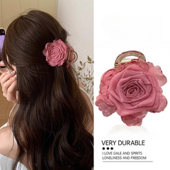 Camellia Flower Claw Clip – Elegant Hair Clip for Half-Up Styles
