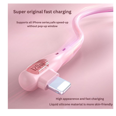 Curved Fast Charging Cable for iPhone Compatible with iPhone 14/11/7/8/6, USB, Game-Friendly Design.