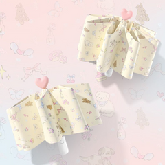 Floral Heart Print Auto Folding Umbrella - UV Protection & Sun/Rain Use