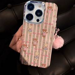 Glitter Stripes Little Bear iPhone Case for iPhone, Soft and Stylish Design