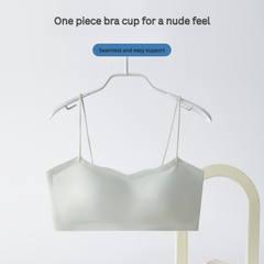 Invisible Seamless Sports Bra – Thin Sling, Fixed Cup, Soft Support for Teens