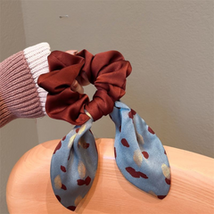Korean Boho Polka Dot Bow Hair Tie – Trendy Ribbon Hair Accessory for Women