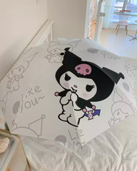 Kuromi Gothic Black UV Protection Automatic Umbrella – Stylish Sun & Rain Parasol for Women