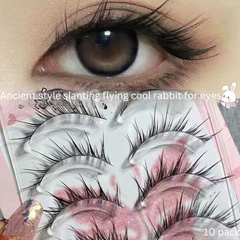 Dream Deer Self-Adhesive Fox Eye Fairy Lashes - Slanted Rabbit & Devil One-Piece Design