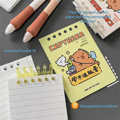 Capybara loose-leaf small book cute high-value creative student A7 notebook portable fun diary handbook