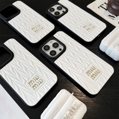 Niche Trend Leather Phone Case – Minimalist Full Protection Anti-Fall Cover for Women