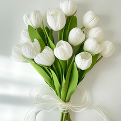 French Cream-Style Tulip Artificial Bouquet – Bridal Faux Flowers & Home Decor