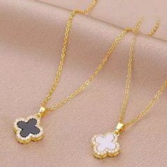 Elegant Four-Leaf Clover Titanium Steel Necklace – Light Luxury & Minimalist Design