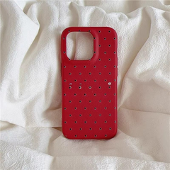 Korean INS Style Polka Dot Phone Case – Simple Solid Color Design