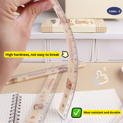 Capybara ruler 20cm cartoon thickened drawing ruler exam measuring supplies cute soft ruler