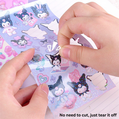 Cartoon cute laser stickers 3D handbook student card stickers expansion style three-dimensional stickers material ins style