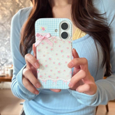 INS Style Bowknot Hard Phone Case – Cute and Durable Protective Cover for Apple iPhones
