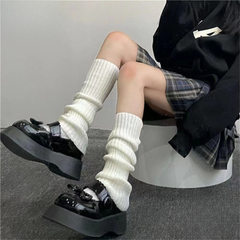 Lolita Knit Over-the-Knee Socks | Slimming & Versatile Mid-Length Japanese JK Calf Covers for Women