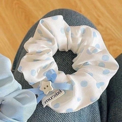 Sweet Bow Korean Lace Scrunchie – Cute Ponytail Hair Tie for Girls