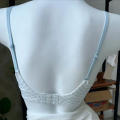 Plaid Seamless Wireless Bra – Cooling Comfortable Thin Cup for Natural Shape