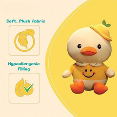 Cute Yellow Duck Plush Toy with Hat – Soft Stuffed Animal