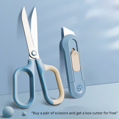 Deli Stainless Steel Effort-Saving Scissors - Multi-Size for Office, School, and Craft Use
