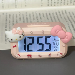 Hello Kitty Mini Alarm Clock – Cute Luminous Bedside Clock for Dorms and Students