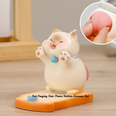 Cute Siamese Cat Phone Stand – Desktop & Bedside Decorative Holder