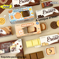 Creative Chocolate Eraser Simulation Shape Bread Biscuit Eraser Fun