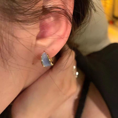 French C-Shaped Hoop Earrings – Elegant Niche Style Studs for Women