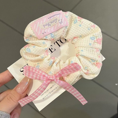 Ballet Princess Bow Lace Scrunchie – Korean Cute Cream Hair Tie