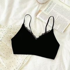 Seamless Push-Up Bra for Women – Spaghetti Straps, Lace Trim, Side Support, No Underwire