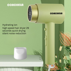 Authentic German 800W Hair Dryer - Fast Drying, Negative Ion Technology, Quiet & Hair Care for Dorm Use