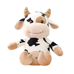 Cute Sitting Milk Cow Plush Toy – Ultra-Soft Cartoon Cattle Stuffed Animal for Kids