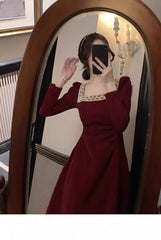 Luxury Burgundy Velvet Bridal Toast Dress – Elegant Engagement & Wedding Evening Gown