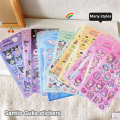 Cartoon cute laser stickers 3D handbook student card stickers expansion style three-dimensional stickers material ins style