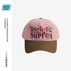 Korean Vintage Contrast Embroidery Baseball Cap – Unisex Adjustable Sun Hat