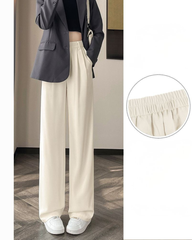 High-Waist Slimming Draped Wide-Leg Trousers