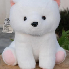 hug and luv plush toys puppy dog white furry soft stuffed animal