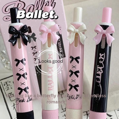 Kaba Bear Ink Dance Gel Pen - 0.5mm Black Pen with Butterfly Design