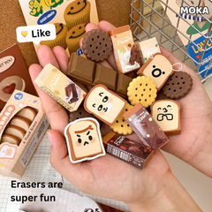 Creative Chocolate Eraser Simulation Shape Bread Biscuit Eraser Fun
