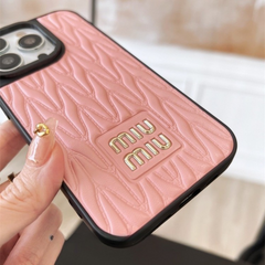 Niche Trend Leather Phone Case – Minimalist Full Protection Anti-Fall Cover for Women