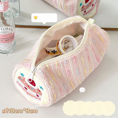 Cute Strawberry Cake Puppy Pencil Case – Large Capacity Cartoon Stationery Bag