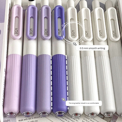 Quick-Dry Student Gel Pen - Soft Grip Black 0.5mm Retractable