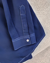 Men’s Casual Workwear Double-Pocket Long Sleeve Shirt