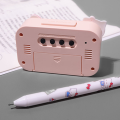 Hello Kitty Mini Alarm Clock – Cute Luminous Bedside Clock for Dorms and Students