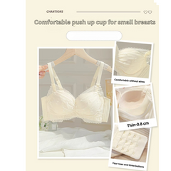 Adjustable Lace Bra for Small Breasts | Gathered, Side Support & Anti-Sagging | Lightweight Comfortable Underwear