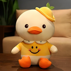 Cute Yellow Duck Plush Toy with Hat – Soft Stuffed Animal